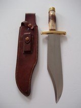RANDALL #12-11" HEAVY SMITHSONIAN BOWIE INDIA STAG HANDLE H.H.HEISER SCABBARD W/STONE FROM DECEMBER 1953 A SCARCITY - 9 of 11