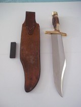 RANDALL #12-11" HEAVY SMITHSONIAN BOWIE INDIA STAG HANDLE H.H.HEISER SCABBARD W/STONE FROM DECEMBER 1953 A SCARCITY - 3 of 11