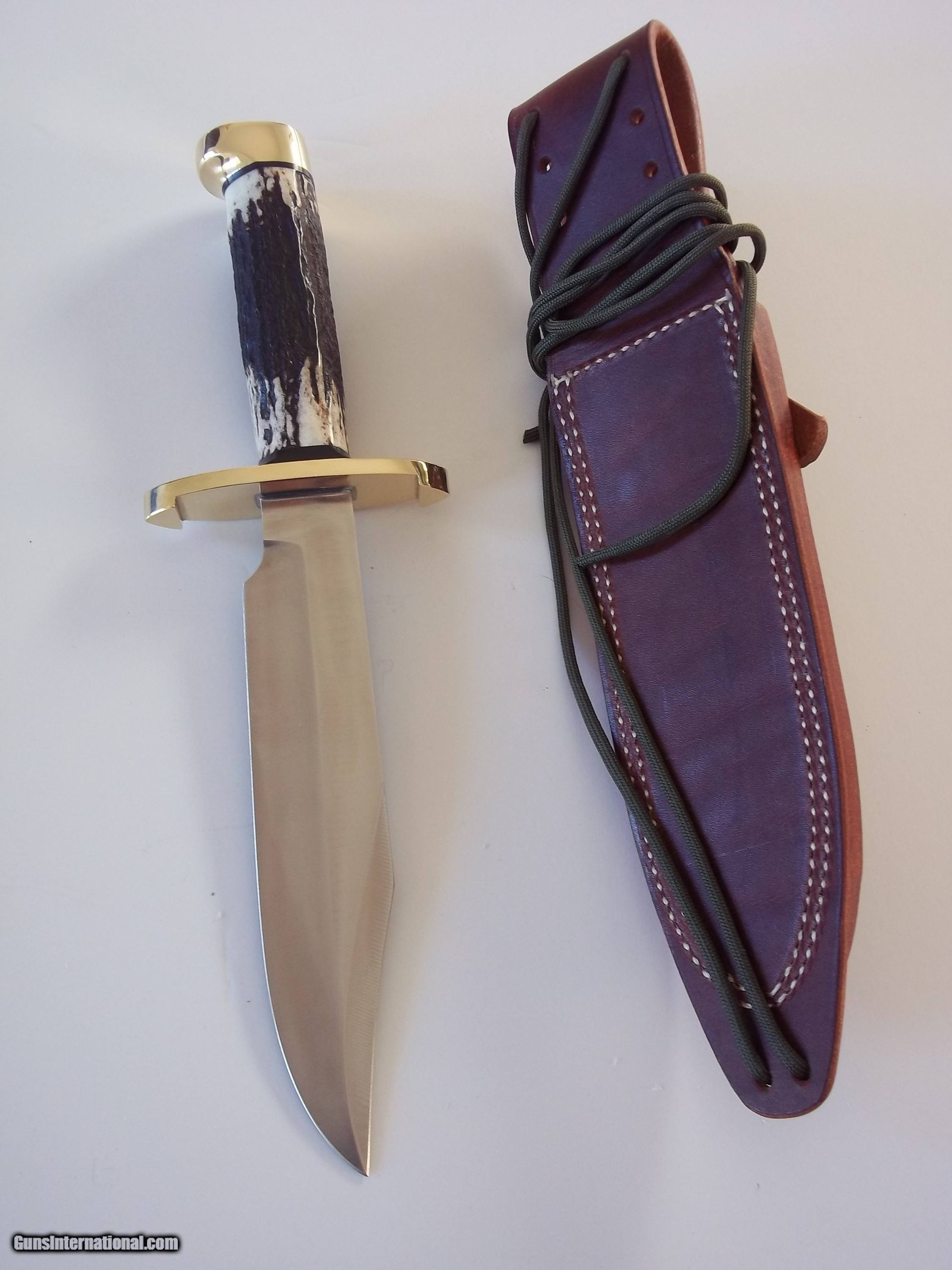 Rare straight nesting knife with steel blade and sheath …