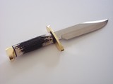 Randall Made Knives Model # 14-7/2" "ATTACK." CDT-Unique top concave cutting edge-Brass lugged guard-Stag-Crow's Beak brass butt c - 11 of 11