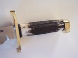 Randall Made Knives Model # 14-7/2" "ATTACK." CDT-Unique top concave cutting edge-Brass lugged guard-Stag-Crow's Beak brass butt c - 5 of 11