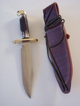 Randall Made Knives Model # 14-7/2" "ATTACK." CDT-Unique top concave cutting edge-Brass lugged guard-Stag-Crow's Beak brass butt c - 2 of 11