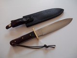 Rare Moran-Warner Rio Grande Camp Knife Seki Japan 1990 Blackjack Rosewwod Slabs handle Brass Oblong Double Guard-A beauty! - 6 of 12