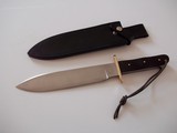 Rare Moran-Warner Rio Grande Camp Knife Seki Japan 1990 Blackjack Rosewwod Slabs handle Brass Oblong Double Guard-A beauty! - 5 of 12