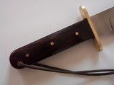 Rare Moran-Warner Rio Grande Camp Knife Seki Japan 1990 Blackjack Rosewwod Slabs handle Brass Oblong Double Guard-A beauty! - 4 of 12