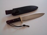 Rare Moran-Warner Rio Grande Camp Knife Seki Japan 1990 Blackjack Rosewwod Slabs handle Brass Oblong Double Guard-A beauty! - 2 of 12