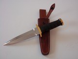 JEAN TANAZACQ BIG GAME BOW HUNTER BLACK MICARTA HANDLE BRASS FITTINGS- A MIGHTY KNIFE-1 OF-A-KIND- A SCARCITY - 3 of 10