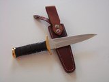 JEAN TANAZACQ BIG GAME BOW HUNTER BLACK MICARTA HANDLE BRASS FITTINGS- A MIGHTY KNIFE-1 OF-A-KIND- A SCARCITY - 4 of 10