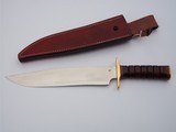 JEAN TANAZACQ ULTIMATE WARRIOR'S BLADE/ PROTOTYPE FIGHTING MODEL-LEATHER WASHERS HANDLE BRASS FITTING- A MIGHTY KNIFE - 8 of 10