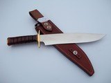 JEAN TANAZACQ ULTIMATE WARRIOR'S BLADE/ PROTOTYPE FIGHTING MODEL-LEATHER WASHERS HANDLE BRASS FITTING- A MIGHTY KNIFE - 2 of 10