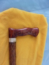 William F. "Bill" Moran,Jr. Walking Carved Cane-Silver Wire Inlay Dated & Signed. A Scarcity in Today's Marketplace - 4 of 4