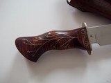 William R. "Bill" Hurt Second Camp Knife model ever produced April 1997 "The Beast # 2" Curly Maple handle Silver Wire inlays. - 3 of 7