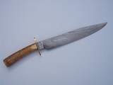 Bill Bagwell Damascus Combat Bowie De Funiak Springs, Florida 1983 Rare Master Smith (MS) stamped blade-INdia Sambar Stag antler Handle - 5 of 11