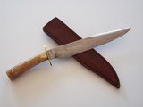 Bill Bagwell Damascus Combat Bowie De Funiak Springs, Florida 1983 Rare Master Smith (MS) stamped blade-INdia Sambar Stag antler Handle - 7 of 11