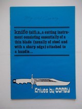 Harold Corby Rare "YENZER" Bowie Custom-Made Leather Scabbard May 1982- Original Scarce 1982 Knife Catalog Signed by Maker - 5 of 6