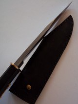 Bill Bagwell Unique Bowie Camp/Survival/Bssh Knife DeFuniak SPrings, Florida 1980 "Satan Lace" Damascus blade Ebony Handle - 7 of 9