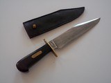Bill Bagwell Unique Bowie Camp/Survival/Bssh Knife DeFuniak SPrings, Florida 1980 "Satan Lace" Damascus blade Ebony Handle - 1 of 9