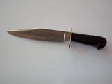 Bill Bagwell Unique Bowie Camp/Survival/Bssh Knife DeFuniak SPrings, Florida 1980 "Satan Lace" Damascus blade Ebony Handle - 2 of 9