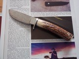 Bill Bagwell Extremely scarce Damascus Skinner German silver single guard, Iidia Sambar Stag handle Wrist thong a Beauty! - 2 of 9