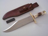 RANDALL #12-11"STUNNING SMITHSONIAN BOWIE INDIA STAG HANDLE H.H.HEISER SCABBARD W/STONE FROM 1955 A -MINT CONDITION - 8 of 10