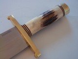 RANDALL #12-11"STUNNING SMITHSONIAN BOWIE INDIA STAG HANDLE H.H.HEISER SCABBARD W/STONE FROM 1955 A -MINT CONDITION - 9 of 10