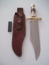 RANDALL #12-11"STUNNING SMITHSONIAN BOWIE INDIA STAG HANDLE H.H.HEISER SCABBARD W/STONE FROM 1955 A -MINT CONDITION - 4 of 10