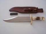 RANDALL #12-11"STUNNING SMITHSONIAN BOWIE INDIA STAG HANDLE H.H.HEISER SCABBARD W/STONE FROM 1955 A -MINT CONDITION - 6 of 10