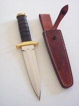 JEAN TANAZACQ BIG GAME BOW HUNTER BLACK MICARTA HANDLE BRASS FITTINGS- A MIGHTY KNIFE-ONE-OF-A-KIND-STUNNING - 4 of 6