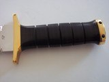 JEAN TANAZACQ BIG GAME BOW HUNTER BLACK MICARTA HANDLE BRASS FITTINGS- A MIGHTY KNIFE-ONE-OF-A-KIND-STUNNING - 2 of 6