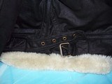 Aviator-Bomber leather jacket with white fur-Stunning and very beautiful-Brand new - 11 of 13