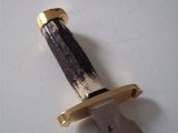 Randall # 14 "ATTACK" Brass Lugged Guard Exquisite India Samba Stag handle Crow's Beak Brass Butt Cap-Rare & Unique Top concave Cutting - 5 of 7