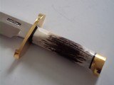 Randall # 14 "ATTACK" Brass Lugged Guard Exquisite India Samba Stag handle Crow's Beak Brass Butt Cap-Rare & Unique Top concave Cutting - 5 of 8
