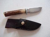 Bill Bagwell Extremely rare Damascus Skinner-Stag Handle-German Silver single guard-Wrist Thong-A SCarcity in Today's Marketplace - 5 of 7