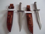Jean Tanazacq Rare Rambo 1 & Rambo 2 Hollow-Handled Survival Custom Knives 1982-A True Rarity set - 3 of 15