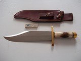 Randall Model # 12-11"Smithsonian Bowie December 1953 Brass lugged guard Stag Handle Original H.H. Heiser Scabbard