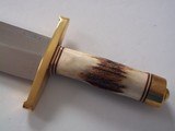 Randall Model # 12-11"Smithsonian Bowie December 1953 Brass lugged guard Stag Handle Original H.H. Heiser Scabbard - 5 of 13