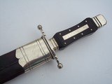James Deakin & Sons Sheffield England Bowie knife-German Silver fittings-Ebony Handle-German SilverTip &Throat-Embossed Scabbardd - 3 of 14