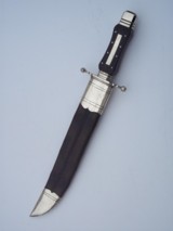 James Deakin & Sons Sheffield England Bowie knife-German Silver fittings-Ebony Handle-German SilverTip &Throat-Embossed Scabbardd - 13 of 14