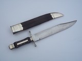 James Deakin & Sons Sheffield England Bowie knife-German Silver fittings-Ebony Handle-German SilverTip &Throat-Embossed Scabbardd - 10 of 14