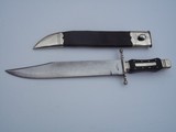 James Deakin & Sons Sheffield England Bowie knife-German Silver fittings-Ebony Handle-German SilverTip &Throat-Embossed Scabbardd - 7 of 14