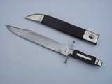 James Deakin & Sons Sheffield England Bowie knife-German Silver fittings-Ebony Handle-German SilverTip &Throat-Embossed Scabbardd - 9 of 14