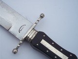 James Deakin & Sons Sheffield England Bowie knife-German Silver fittings-Ebony Handle-German SilverTip &Throat-Embossed Scabbardd - 12 of 14