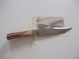 Bill Bagwell Riverboat Bowie as shown in the original 1977 insert sheets catalog De Funiak Springs, Florida with rare composite Damascus blade - 13 of 13