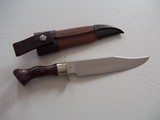 William R. Hurt Bowie Knife # 168 Made in 11/98 5160 Steel Curly Maple Handle Nickel Silver Guard & Band African Kudu Scabbard - 2 of 7