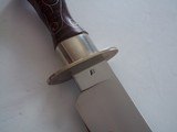 William R. Hurt Bowie Knife # 168 Made in 11/98 5160 Steel Curly Maple Handle Nickel Silver Guard & Band African Kudu Scabbard - 5 of 7