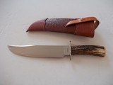 William R. Hurt Bowie from 5160 Steel Nickel Silver fine file work on guard Sambar Stag Handle Ivory Butt Cap A Beauty from 3/1999 - 1 of 8