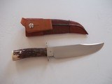 William R. Hurt Bowie from 5160 Steel Nickel Silver fine file work on guard Sambar Stag Handle Ivory Butt Cap A Beauty from 3/1999 - 2 of 8