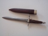 William R. Hurt Damascus Dagger Iron Guard & Nut Fluted Curly Maple Handle with Silver Wire Inlay Kudu Scabbard - 1 of 8