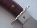 William R. Hurt Bowie/Fighter Nickel Silver Guard fancy File Work Curly Maple Handle Ivory Butt Cap With PIns - 9 of 12