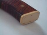 William R. Hurt Bowie/Fighter Nickel Silver Guard fancy File Work Curly Maple Handle Ivory Butt Cap With PIns - 5 of 12